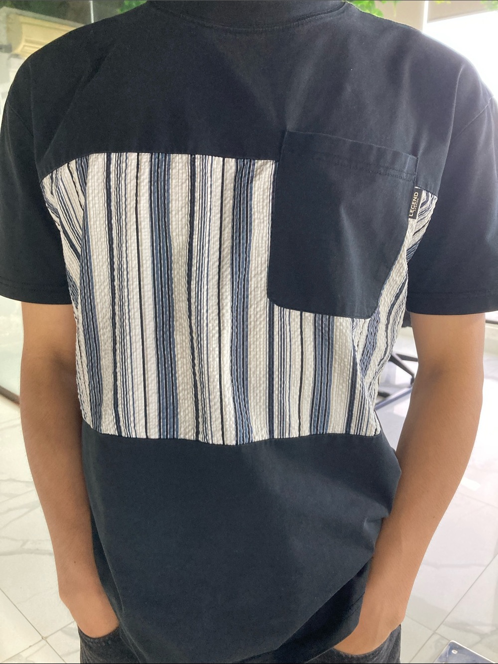 Legend Men's Striped Short Sleeve Shirt